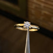 Solitario 1.9gr / T7 1/2 Anillo Circon Blanco Oro Amarillo