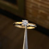 Solitario 1.9gr / T7 1/2 Anillo Circon Blanco Oro Amarillo