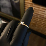 Solitario 1.9gr / T7 1/2 Anillo Circon Blanco Oro Amarillo