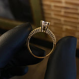 Solitario 2.85gr / T6 1/2 Anillo Circones Blancos Oro Amarillo