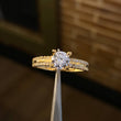 Solitario 2.85gr / T6 1/2 Anillo Circones Blancos Oro Amarillo