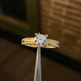 Solitario 2.85gr / T6 1/2 Anillo Circones Blancos Oro Amarillo