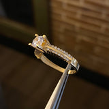 Solitario 2.85gr / T6 1/2 Anillo Circones Blancos Oro Amarillo