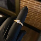 Solitario 2.85gr / T6 1/2 Anillo Circones Blancos Oro Amarillo