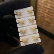 Topos Libelula 0.85gr Circones Blancos Oro Amarillo