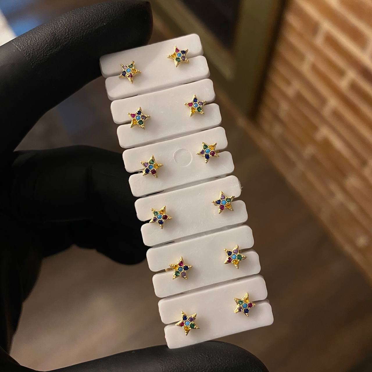 Topos Estrella 0.55gr Circones Colores Oro Amarillo*